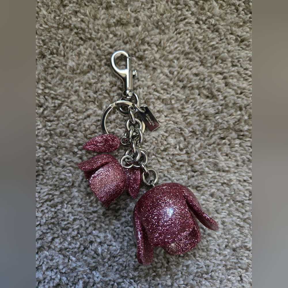 Coach Glitter Tea Rose Charm